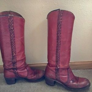 VINTAGE Frye braided boots